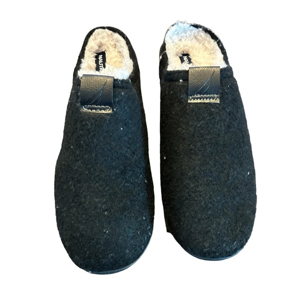 Nautical Men's Black Scuff Slip on Slippers Indoor Outdoor NEW Size 8 - Picture 1 of 8
